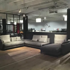 Rolf Benz Wohnlandschaften|Wohnlandschaft Nuvola Stoff 17.100 Schwarz-Weiß Gemustert 437x292