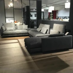 Rolf Benz Wohnlandschaften|Wohnlandschaft Nuvola Stoff 17.100 Schwarz-Weiß Gemustert 437x292