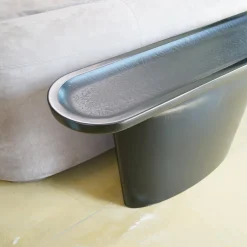 Baxter Wohnlandschaften|Ecksofas|Wohnlandschaft Piaf Und Konsole Calix Leder Kashmir Boue Cat.A Konsole Massives Lindenholz