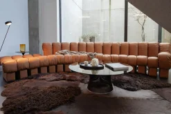 De Sede Wohnlandschaften|Wohnlandschaft Sofa DS 600 Snake Nappaleder Naturale Cuoio Braun Aus Einzelnen Addierbaren Elementen