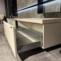 Nobilia Wohnwände & Tv-Lowboards|Wohnwand 945 Easytouch Lacklaminat Sand Beige Ultramatt Abdeckplatte Eiche Montreal