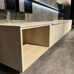 Nobilia Wohnwände & Tv-Lowboards|Wohnwand 945 Easytouch Lacklaminat Sand Beige Ultramatt Abdeckplatte Eiche Montreal