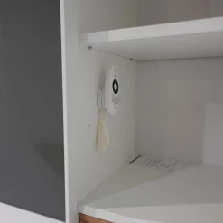 Die Hausmarke Wohnwände & Tv-Lowboards|Wohnwand 2102 Mit Sideboard Und 2 Hängevitrinen Mattlack Weiß Matt Asteiche Hell Furniert