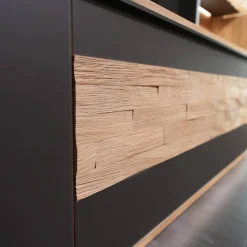 Wöstmann Wohnwände & Tv-Lowboards|Wohnwand 2009 1S Wildeiche Massiv Soft Gebürstet Mattglas Cubanit / Magnolie / Schlamm