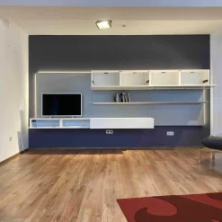 Kettnaker Wohnwände & Tv-Lowboards|Wohnwand Alea Lack Weiß Steingrau