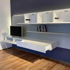 Kettnaker Wohnwände & Tv-Lowboards|Wohnwand Alea Lack Weiß Steingrau