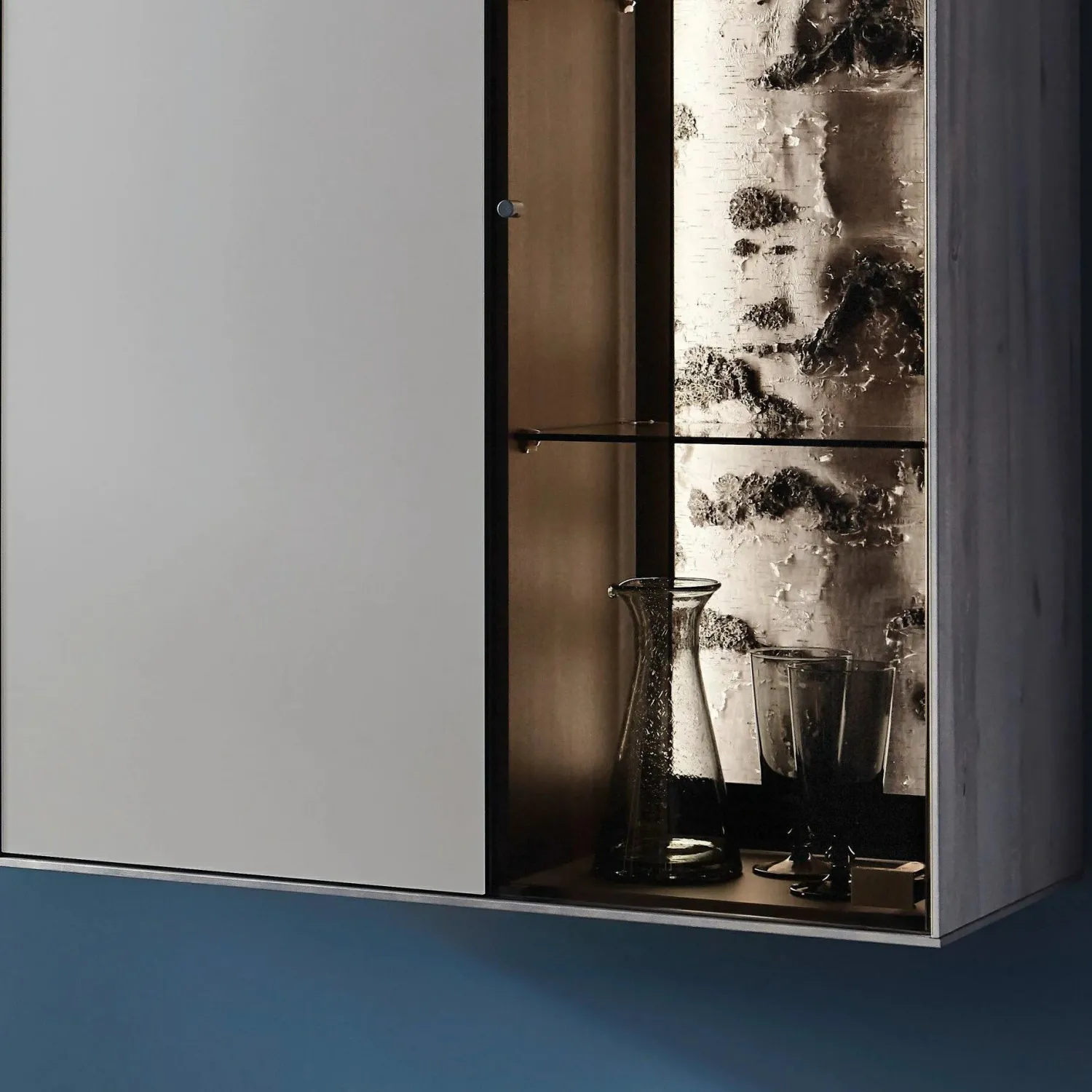 Hartmann Wohnwände & Tv-Lowboards|Wohnwand Alva Fango Mattglas mit Beleuchtung