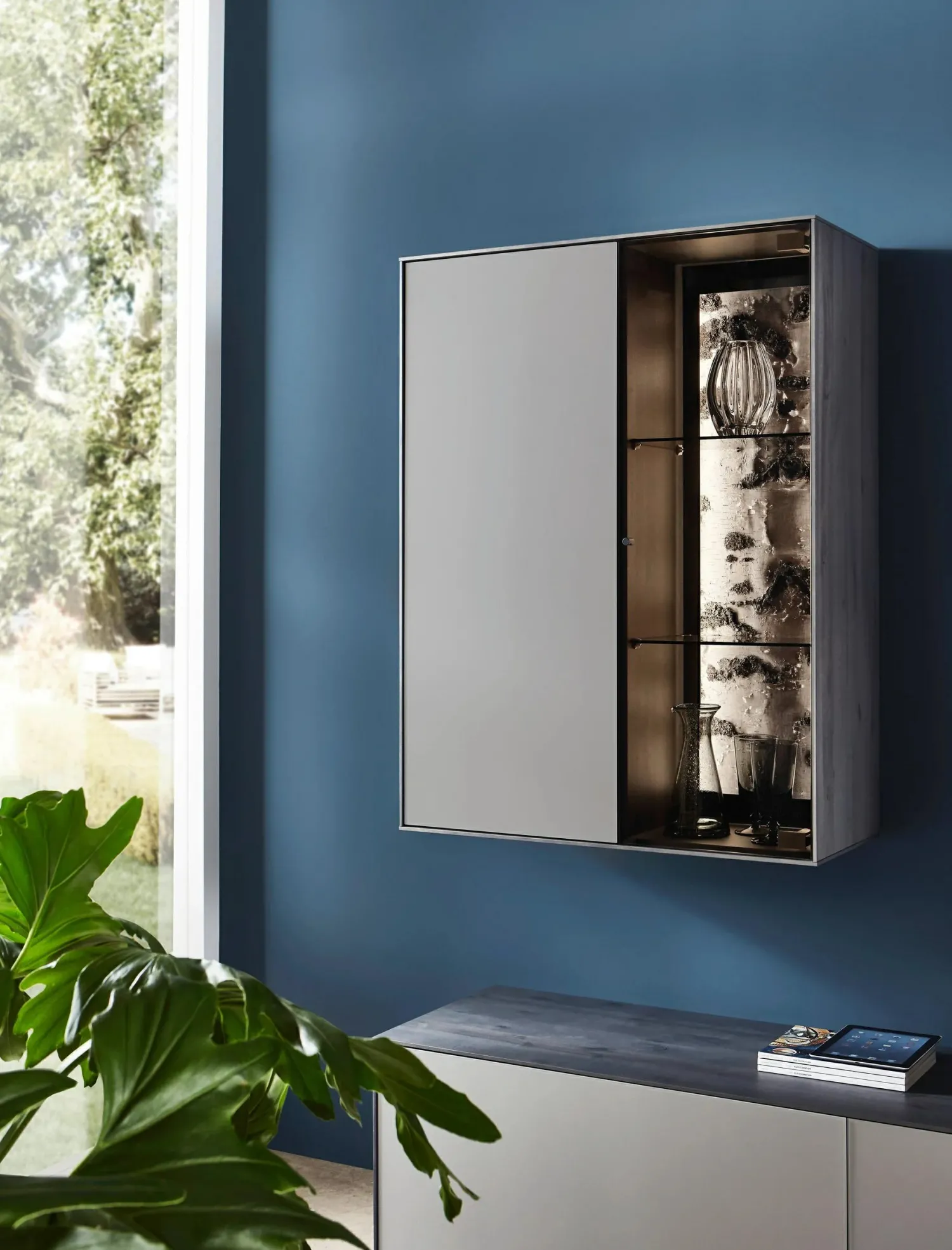 Hartmann Wohnwände & Tv-Lowboards|Wohnwand Alva Fango Mattglas mit Beleuchtung