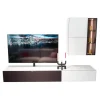 Spectral Smart Furniture Wohnwände & Tv-Lowboards|Wohnwand Ameno Side 1 Colour Glas Snow Weiß Akzente Oak Smoked mit TV-Halterung