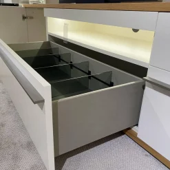 Gwinner Wohnwände & Tv-Lowboards|Wohnwand Atena Lack Lack Seidenmatt Weiß Akzente Balkeneiche Honig Inklusive Beleuchtung Ohne Deko