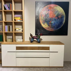 Gwinner Wohnwände & Tv-Lowboards|Wohnwand Atena Lack Lack Seidenmatt Weiß Akzente Balkeneiche Honig Inklusive Beleuchtung Ohne Deko