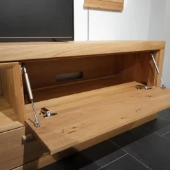 Wöstmann Wohnwände & Tv-Lowboards|Wohnwand Aurum 0020 Wildeiche Massiv Soft Gebürstet Inklusive LED-Beleuchtung