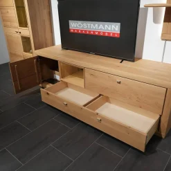 Wöstmann Wohnwände & Tv-Lowboards|Wohnwand Aurum 0020 Wildeiche Massiv Soft Gebürstet Inklusive LED-Beleuchtung