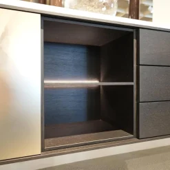 Gwinner Wohnwände & Tv-Lowboards|Wohnwand Bera Eiche Satin Terra Schwarz Gold Inklusive Sideboard Und Couchtisch