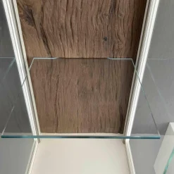 Gwinner Wohnwände & Tv-Lowboards|Wohnwand Bohle Lack Weiß Struktureiche Geräuchert mit Beleuchtung