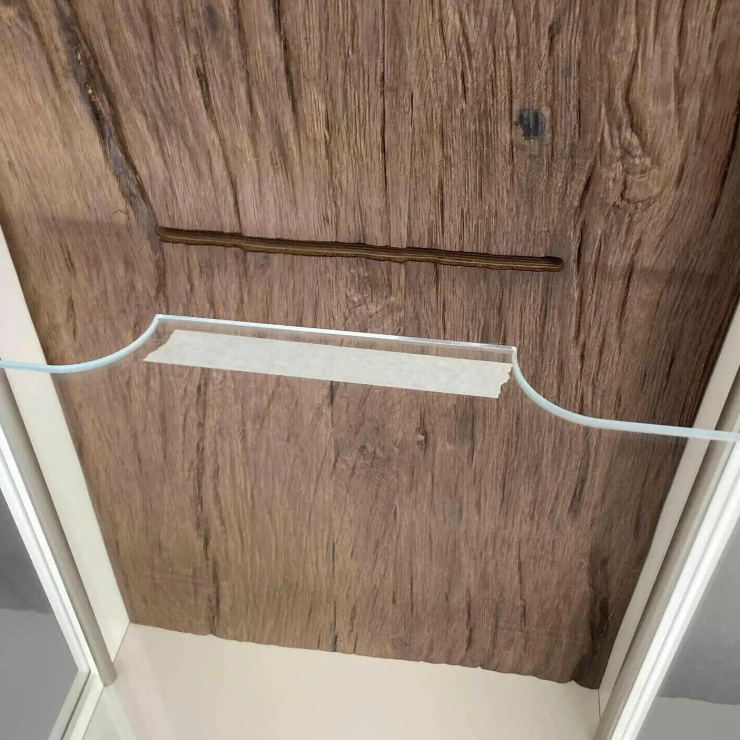 Gwinner Wohnwände & Tv-Lowboards|Wohnwand Bohle Lack Weiß Struktureiche Geräuchert mit Beleuchtung