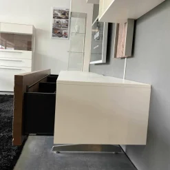 Gwinner Wohnwände & Tv-Lowboards|Wohnwand Bohle Lack Weiß Struktureiche Geräuchert mit Beleuchtung