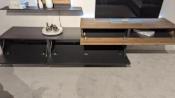 Die Hausmarke Wohnwände & Tv-Lowboards|Wohnwand Cairano Schiefer Schwarz Raucheiche Massiv Mit Beleuchtung Und Kabeldurchlass