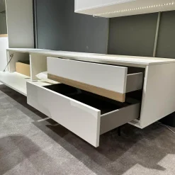 Gwinner Wohnwände & Tv-Lowboards|Wohnwand Calea Lack Seidenmatt Weiß Akzent Wildeiche Natur Mit LED Beleuchtung