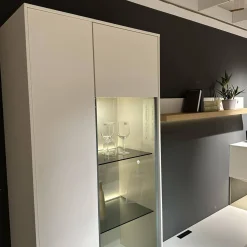 Gwinner Wohnwände & Tv-Lowboards|Wohnwand Calea Lack Seidenmatt Weiß Akzent Wildeiche Natur Mit LED Beleuchtung