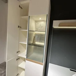 Gwinner Wohnwände & Tv-Lowboards|Wohnwand Calea Lack Seidenmatt Weiß Akzent Wildeiche Natur Mit LED Beleuchtung