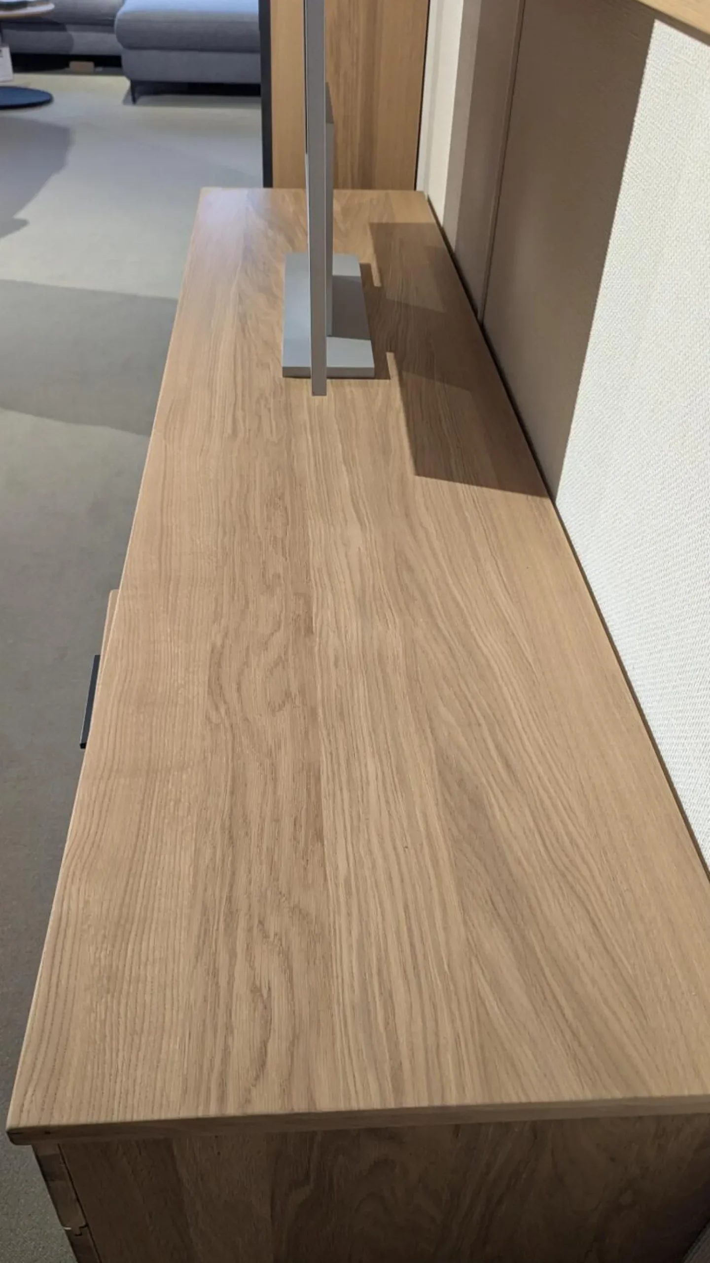 MCA Furniture Wohnwände & Tv-Lowboards|Wohnwand Campinas Asteiche Bianco Teilmassiv Metall Anthrazit