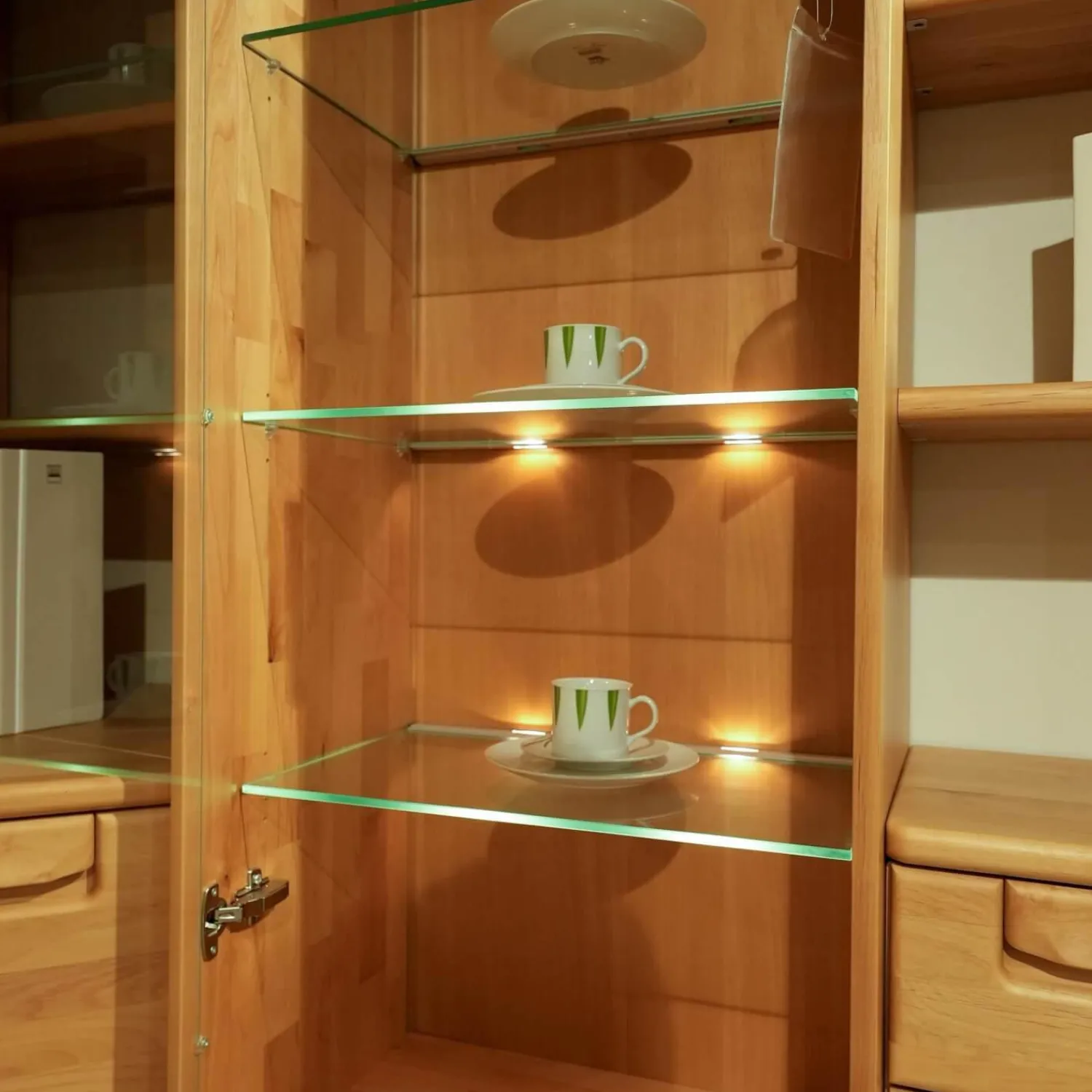 Wöstmann Wohnwände & Tv-Lowboards|Wohnwand Cantana 3000 Erle Massiv Inklusive Beleuchtung Und Flachtrafo Ohne Fernseher