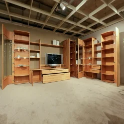 Wöstmann Wohnwände & Tv-Lowboards|Wohnwand Cantana 3000 Erle Massiv Inklusive Beleuchtung Und Flachtrafo Ohne Fernseher