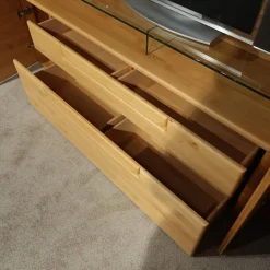 Wöstmann Wohnwände & Tv-Lowboards|Wohnwand Cantana 3000 Erle Massiv Inklusive Beleuchtung Und Flachtrafo Ohne Fernseher