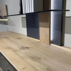 Mondo Wohnwände & Tv-Lowboards|Wohnwand Cantato 1006 Balkeneiche Natur Lack Seidenmatt Anthrazit Griff Anthrazit Fußgestell Metallverstärkung Mit LED Beleuchtung