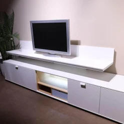 Global Wohnwände & Tv-Lowboards|Wohnwand Cordoba VZ 1060 Lack Weiß Nische Wildeiche Inklusive Beleuchtung