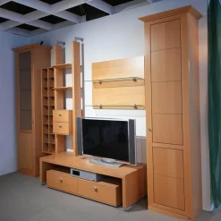 Thielemeyer Wohnwände & Tv-Lowboards|Wohnwand Costa Buche Furniert Mit Beleuchtung Und Trafo