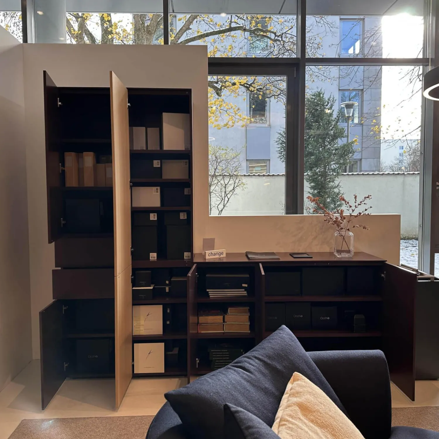 Interlübke Kommoden & Sideboards|Wohnwand Cube Change Mattlack M41 Burgund Eiche mit Sideboard