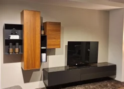 Sudbrock Wohnwände & Tv-Lowboards|Wohnwand Cubo Game Lack Matt Cosmos Grau Nussbaum Natur