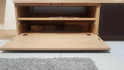 Team 7 Wohnwände & Tv-Lowboards|Wohnwand Cubus Eiche Weißöl Farbglas Taupe