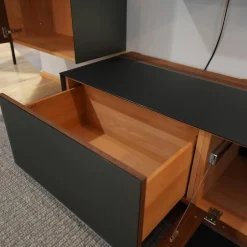 Team 7 Wohnwände & Tv-Lowboards|Wohnwand Cubus Pure 8 In Nussbaum Naturgeölt Fronten In Glas Stahl