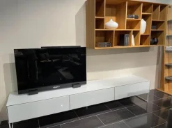 Team 7 Wohnwände & Tv-Lowboards|Wohnwand Cubus Pure Eiche Naturöl Und Farbglas Weiß Glänzend Mit TV-Säule Ohne TV