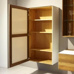 Team 7 Wohnwände & Tv-Lowboards|Wohnwand Cubus Pure Nussbaum Buche Weißglas