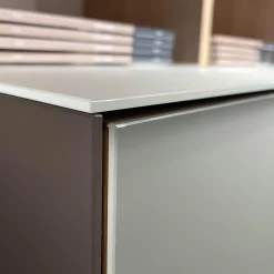 Team 7 Wohnwände & Tv-Lowboards|Wohnwand Cubus Pure Volholz Eiche Weiß Geölt Glas Pearl Matt Mit Touchbeschlag