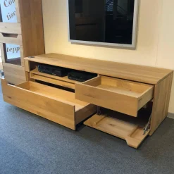 Decker Wohnwände & Tv-Lowboards|Wohnwand Divano Ausführung Wildeiche Massiv Oberfläche Bianco Geölt