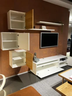 Hülsta Wohnwände & Tv-Lowboards|Wohnwand Easy Lack Reinweiß Absetzung Natureiche Inklusive Wand Steckbord Time