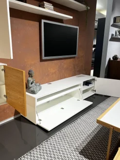 Hülsta Wohnwände & Tv-Lowboards|Wohnwand Easy Lack Reinweiß Absetzung Natureiche Inklusive Wand Steckbord Time