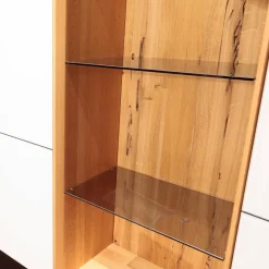 Team 7 Wohnwände & Tv-Lowboards|Wohnwand Eiche Natur Farbglas Weiß Matt Inklusive Beleuchtung Mit Fernbedienung