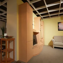 Gwinner Wohnwände & Tv-Lowboards|Wohnwand Evita Ahorn Light Griff Chrom Matt Ohne Fernseher