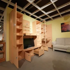 Gwinner Wohnwände & Tv-Lowboards|Wohnwand Evita Ahorn Light Griff Chrom Matt Ohne Fernseher