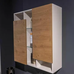 Global Wohnwände & Tv-Lowboards|Wohnwand Fablo Balkeneiche Bianco Weiß Matt mit Beleuchtung