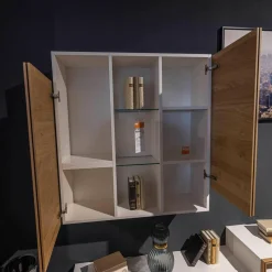 Global Wohnwände & Tv-Lowboards|Wohnwand Fablo Balkeneiche Bianco Weiß Matt mit Beleuchtung