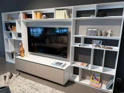 B&B Italia Wohnwände & Tv-Lowboards|Wohnwand Flat C Lack Satiniert Gips Weiß Und Wüstenfarben Beige