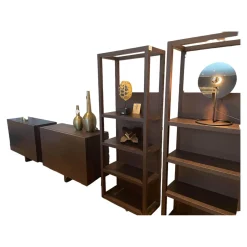 Haas Wohnwände & Tv-Lowboards|Wohnwand Aus Bücherregalen Und Sideboards Eiche Mokka Gebeizt & Lackiert