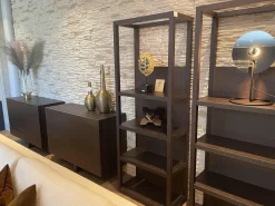 Haas Wohnwände & Tv-Lowboards|Wohnwand Aus Bücherregalen Und Sideboards Eiche Mokka Gebeizt & Lackiert